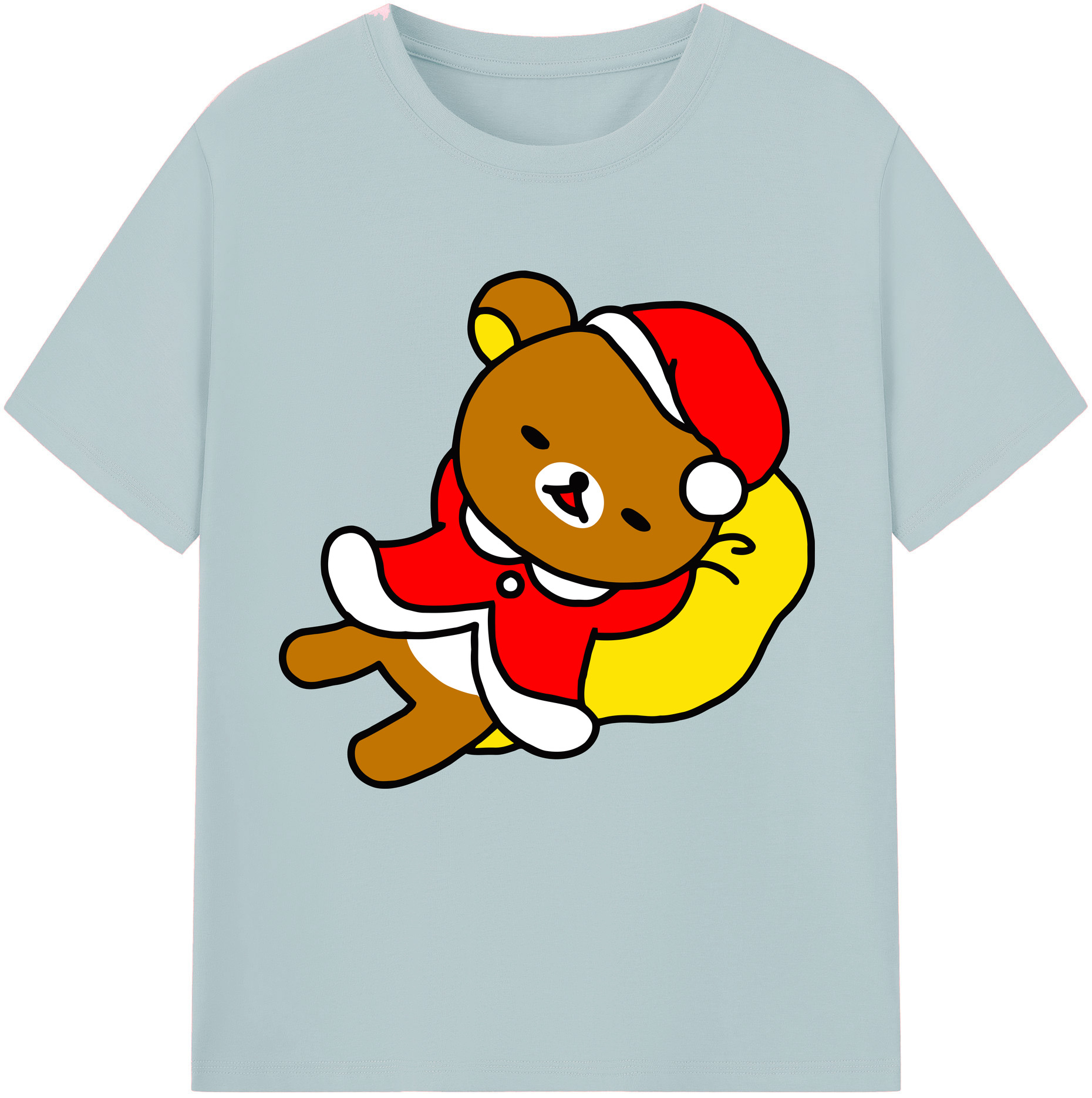 （画像用） リラックマ リラックマ キイロイトリ Rilakkuma Korilakkuma Kiiroitori 綿100％半袖Tシャツ（フロントプリント）